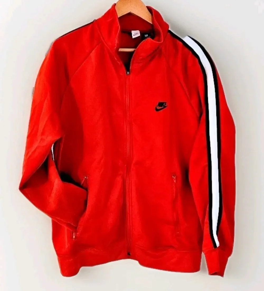Nike Track Jacket Full Zip Black White Stripe Men’s M Y2K